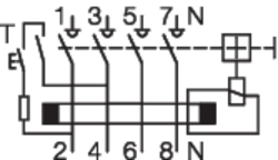 Електрична схема ПЗВ, 4Р, 10kA, тип А