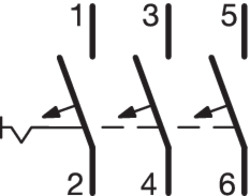 Електрична схема Автоматичні вимикачі, 6кА, крива В, 3-полюсні, QuickConnect