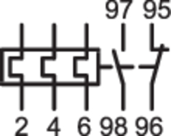 Електрична схема Теплові реле до контакторів типорозміру 3 (EV040...EV072)