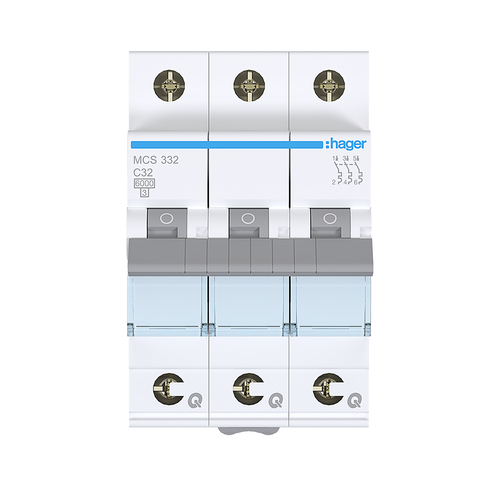 MCS332 Автоматичний вимикач QC 3P 6kA C-32A 3M
