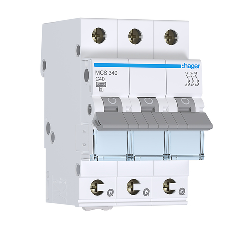 MCS340 Автоматичний вимикач QC 3P 6kA C-40A 3M